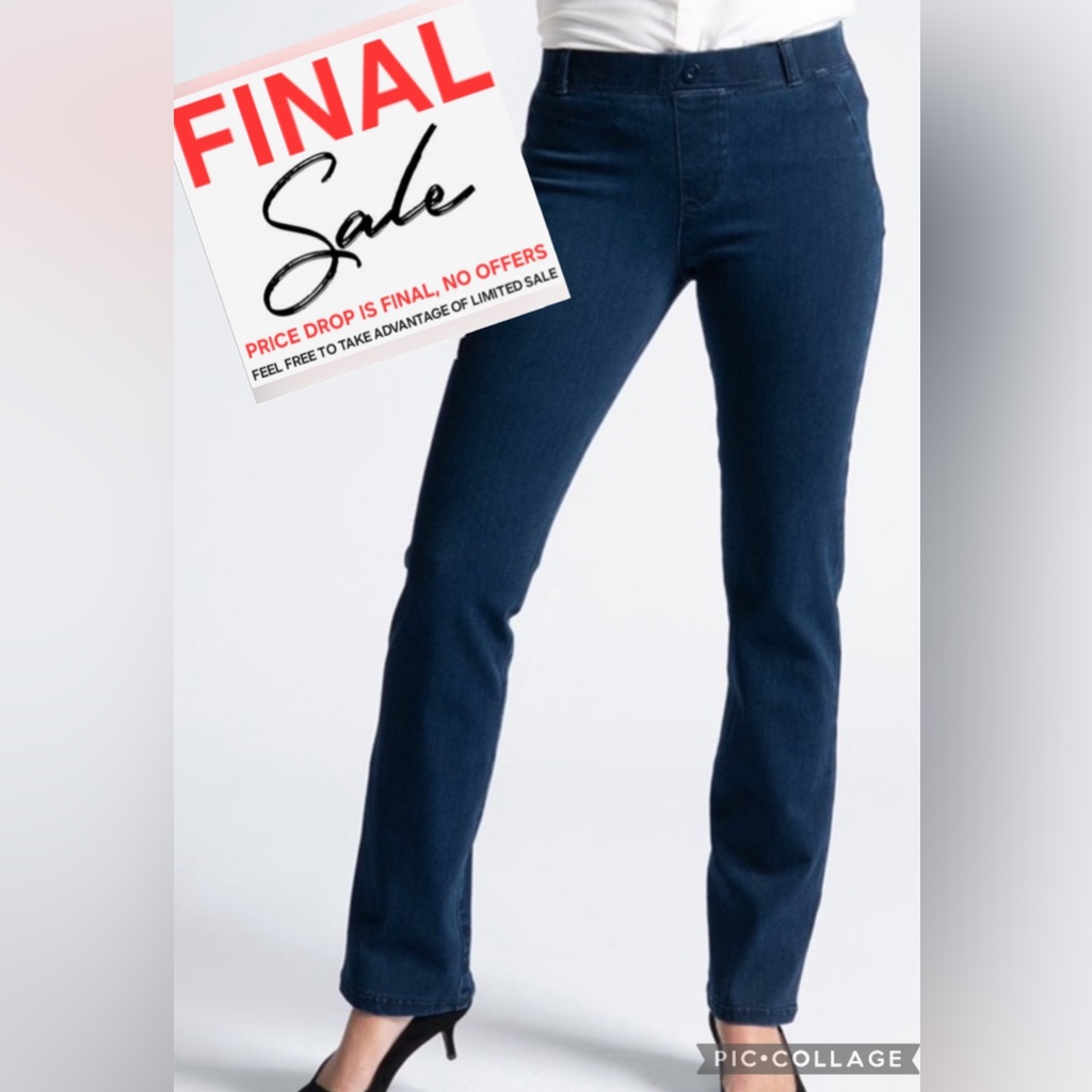Betabrand Yoga Denim In Dark Indigo Straight Leg Style